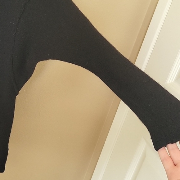 Free People Womens Softly Vee Black Wool Yak Blend V-Neck Sweater - Size Small - Picture 6 of 11